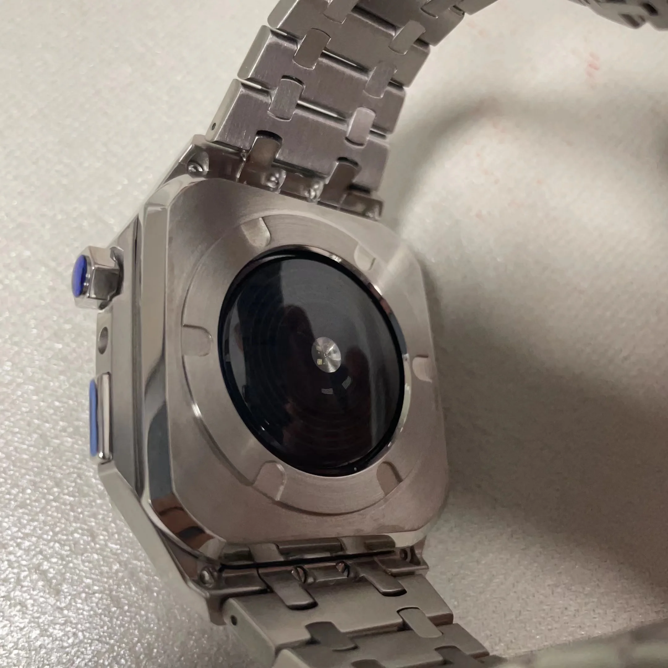 Cassa di lusso + cinturino per cinturino Apple Watch serie 7 45mm cinturino in metallo in acciaio inossidabile cinturino correa per cinturino iWatch 6 SE 5 44mm