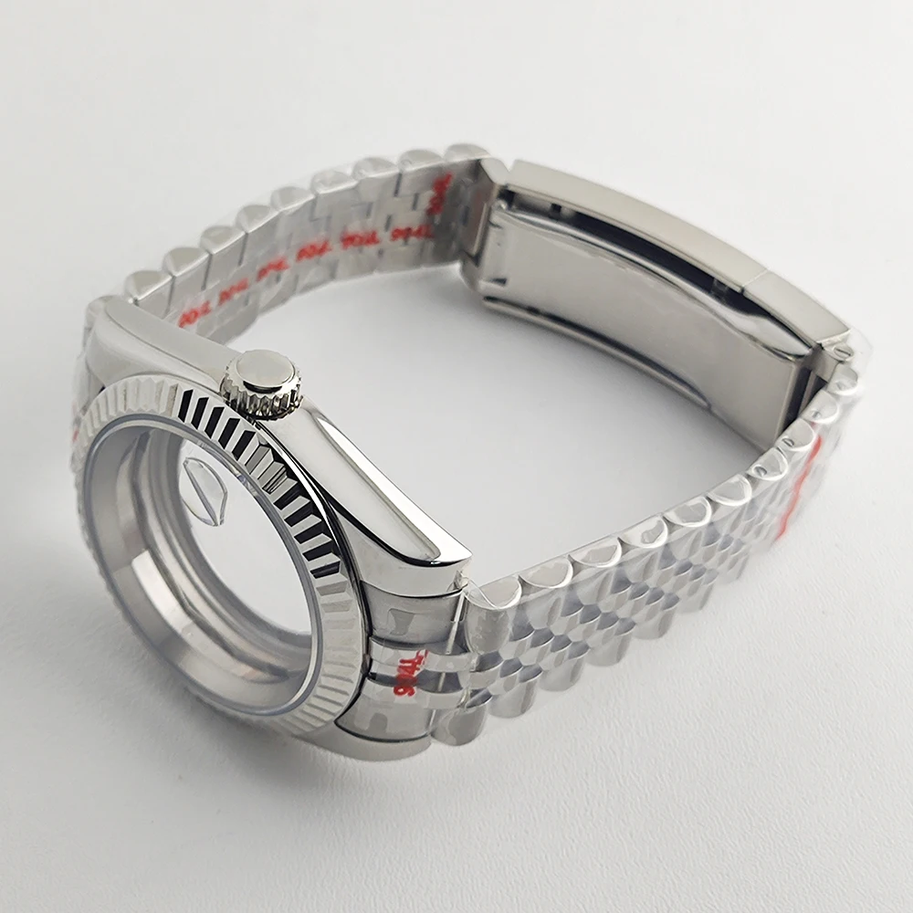 Корпус NH35, корпус 36/39 мм, мужской серебристо-золотой корпус для часов, сапфировый корпус из нержавеющей стали, прозрачная задняя крышка для механизма NH35/NH36