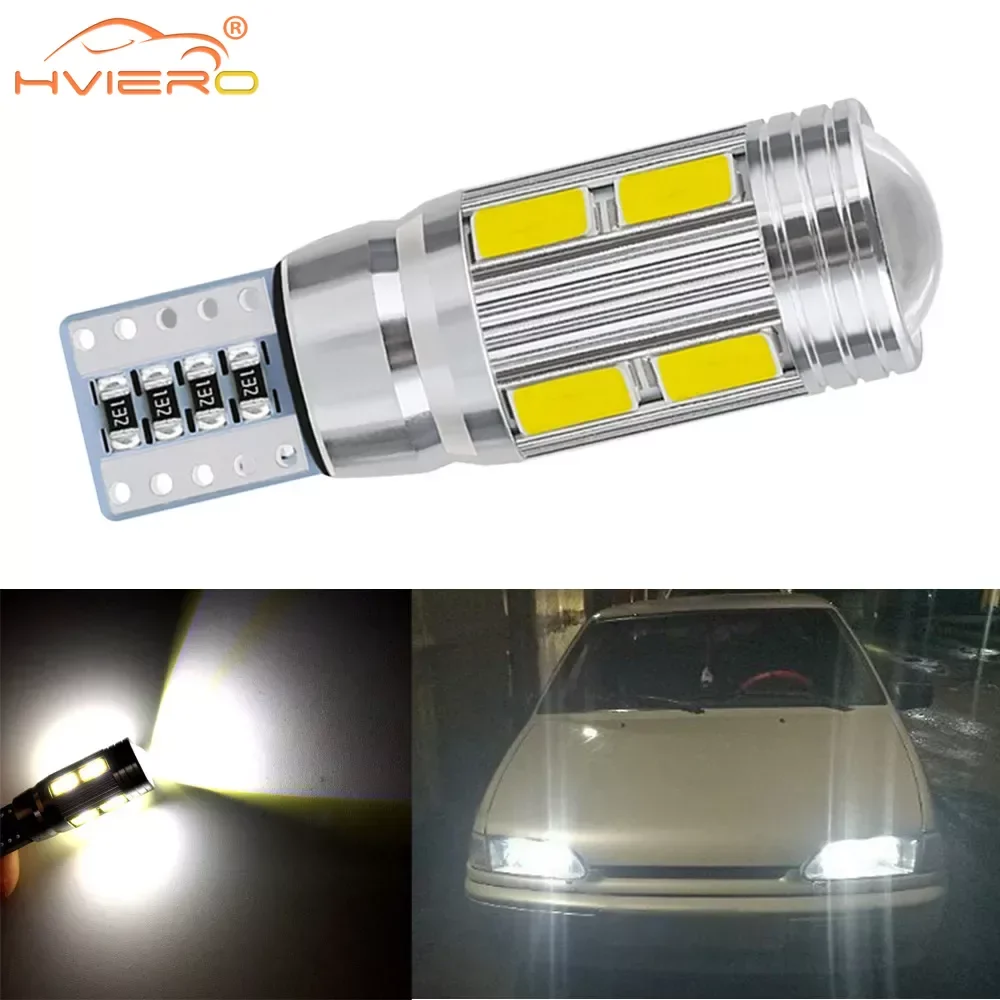 

Universal T10 5630 10SMD Car Brake Bright Bulbs Wedge Turn Signal License Plate Lamp Reverse Lights Retrofitting Multiple Colors