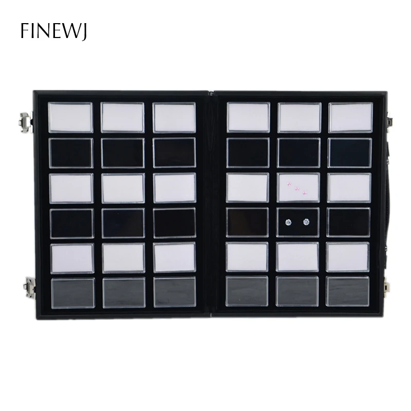 Transparent Loose Diamond Display Box White Foam Novel Pendant Gemstone Jewelry Storage Tray Gems Carrying Case Travel Organizer