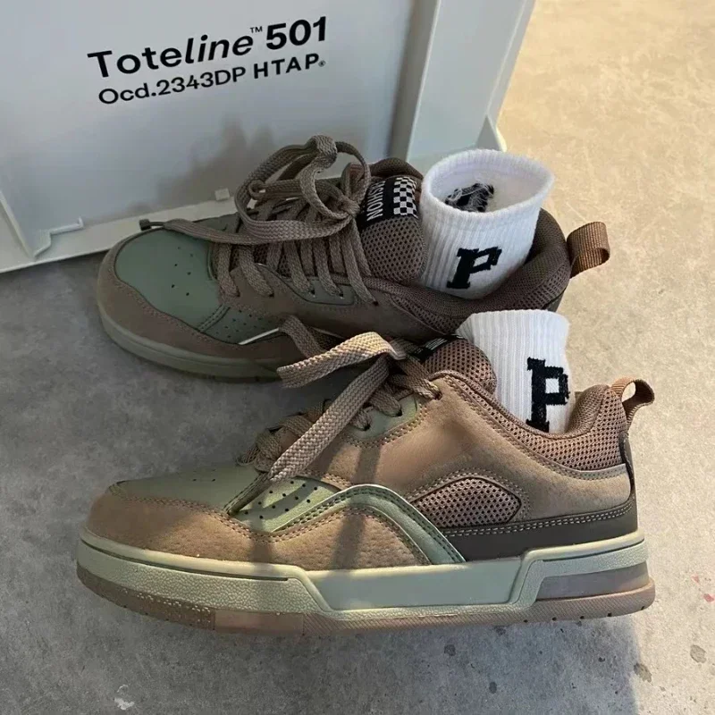 أزياء خمر أحذية رياضية الرجال النمط الأمريكي الشارع الاتجاه زوجين أحذية التزلج تنفس مريحة أحذية مشي غير رسمية