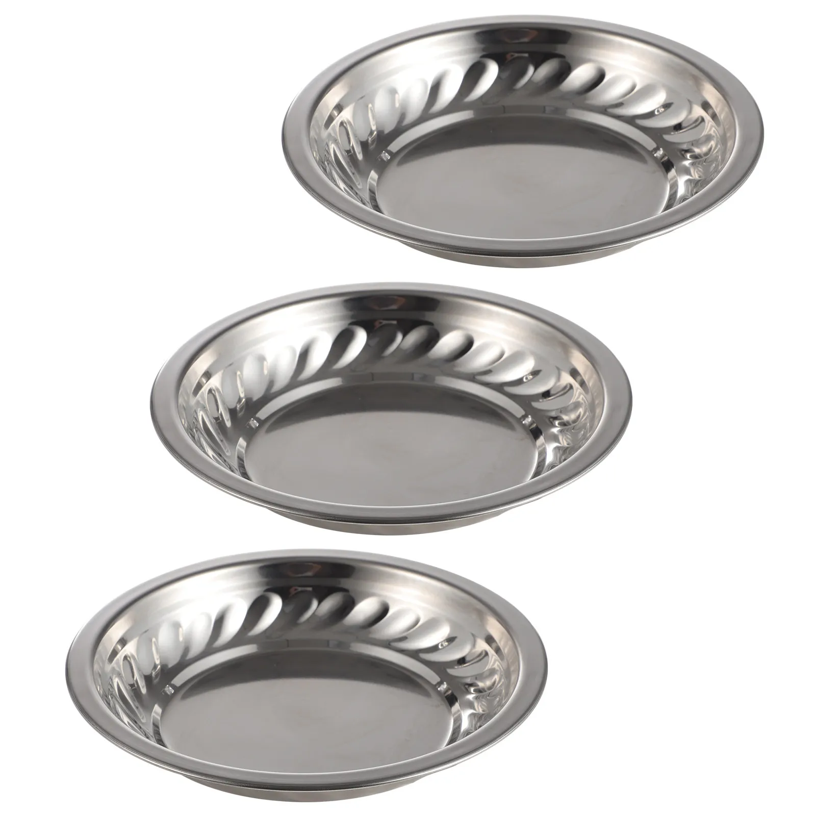 3Pcs Stainless Steel Snack Dish Premium Texture Multi-Use Food Container Dessert Candy Fruit Serving Tray Storage