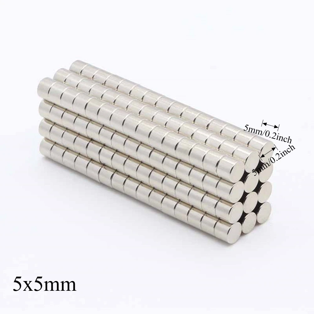 N52 5x5 imán Motor Booster neodimio 5*5 redondo Super 3D impresora potente pequeña fuerza imanes búsqueda magnético nevera DIY artesanía