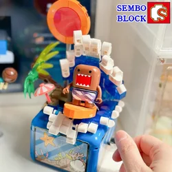 SEMBO Domo-kun building blocks surf model assembled educational toys birthday gifts indoor kawaii Christmas ornaments