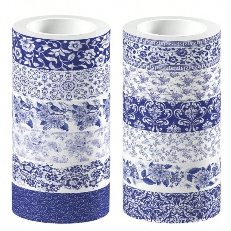 conjunto-de-12-rolos-de-fita-washi-chinoiserie-azul-e-branca-fita-decorativa-para-diario-e-scrapbooking