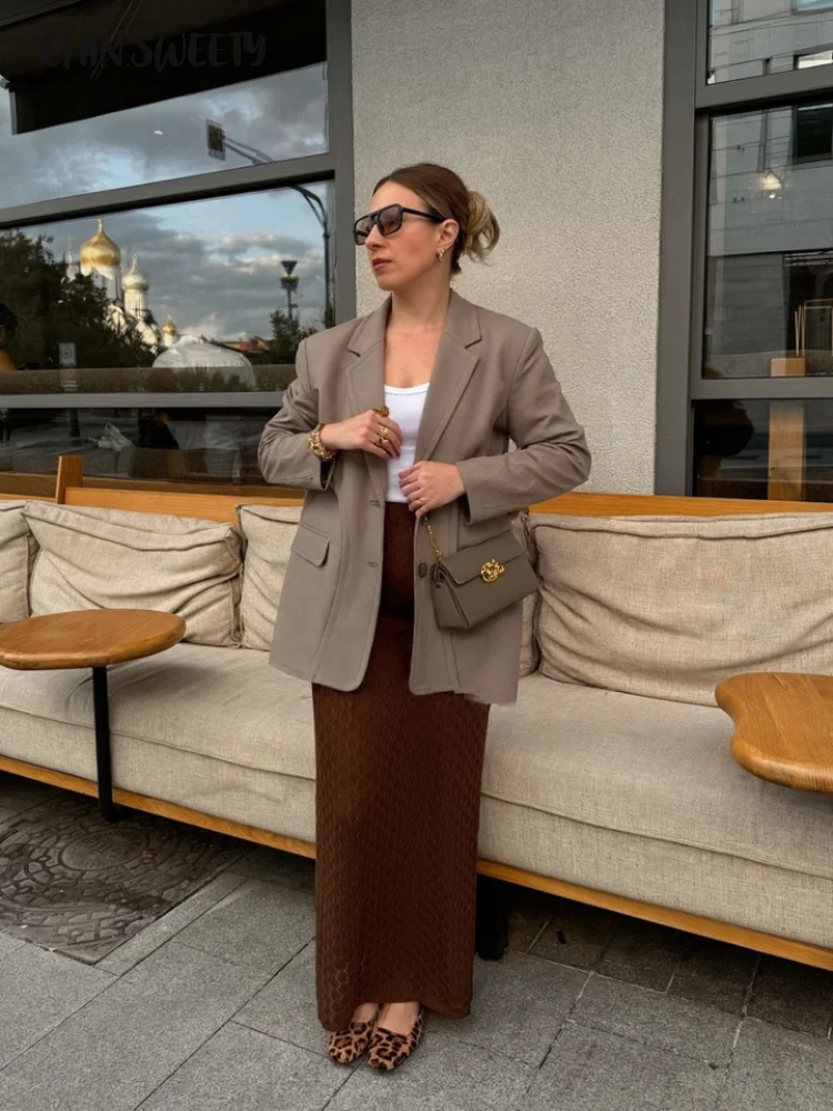 

Модный женский пиджак с отложным воротником и пуговицами, однотонная женская верхняя одежда с длинными рукавами, лето 2022, осень, элегантная женская уличная одежда