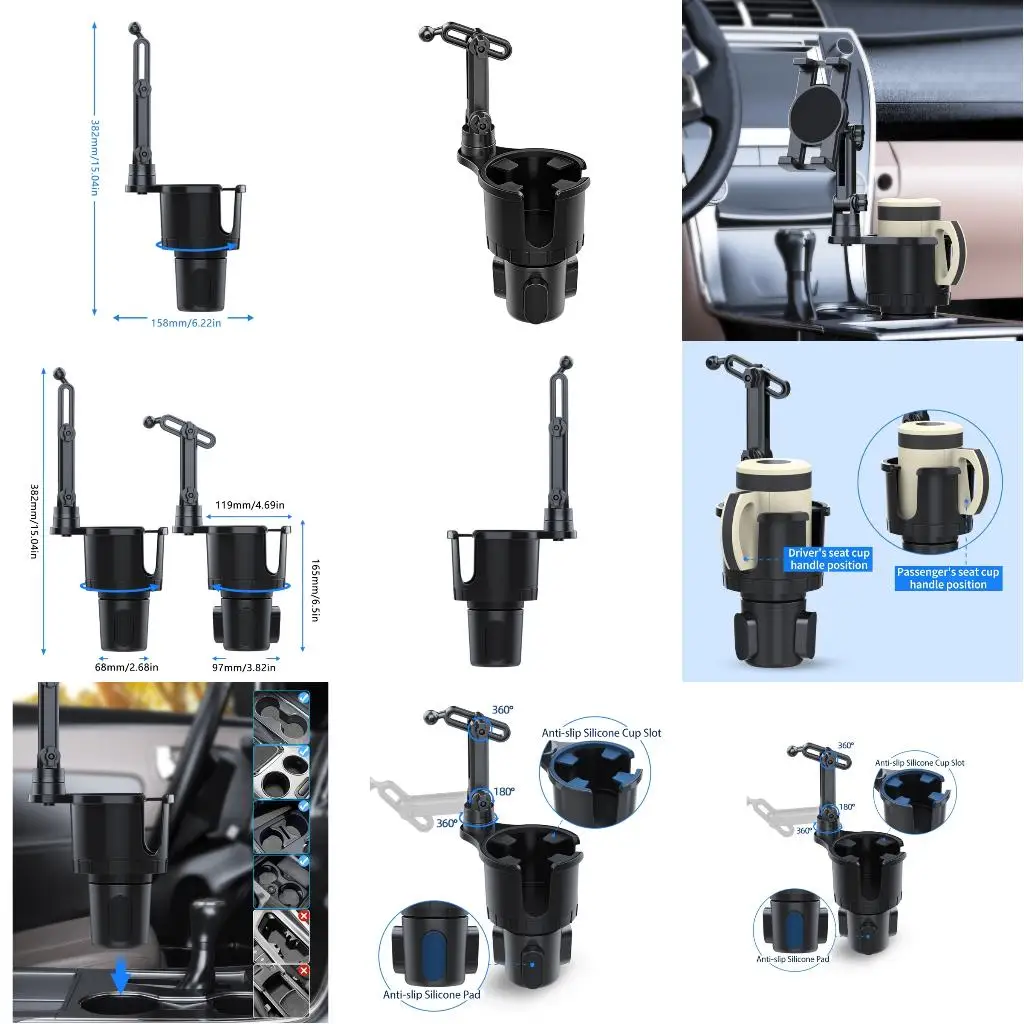  Auto Cup Holder Phone Stand Base 17mm Ball Head For Phone Tablet Attachments