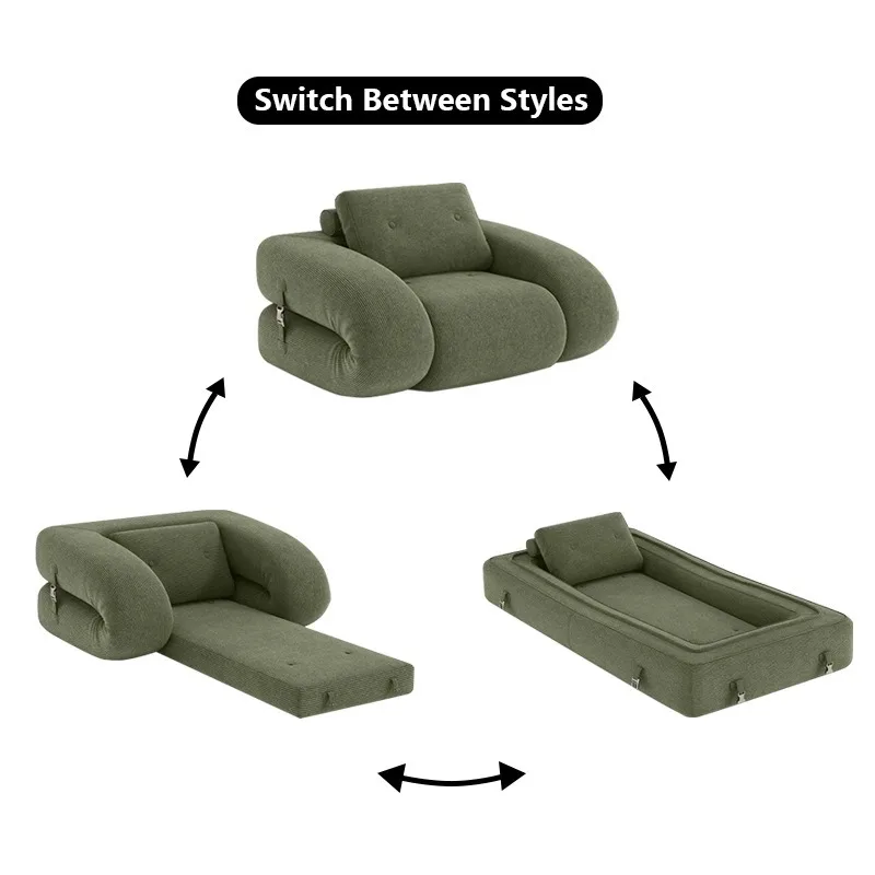 Retro compression sofa bed Small apartment Living room Apartment Double fabric stackable dual-purpose removable