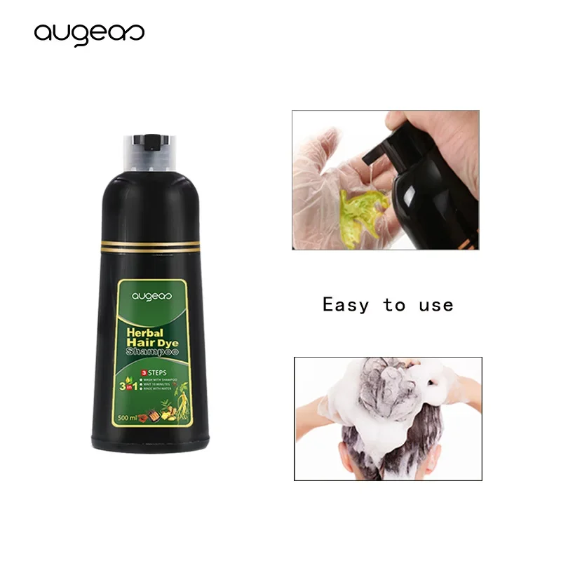 500ml Organic Natural Fast Hair Dye Only 5 Minutes Noni Plant Essence Black Hair Color Dye Shampoo for Cover Gray White Hair