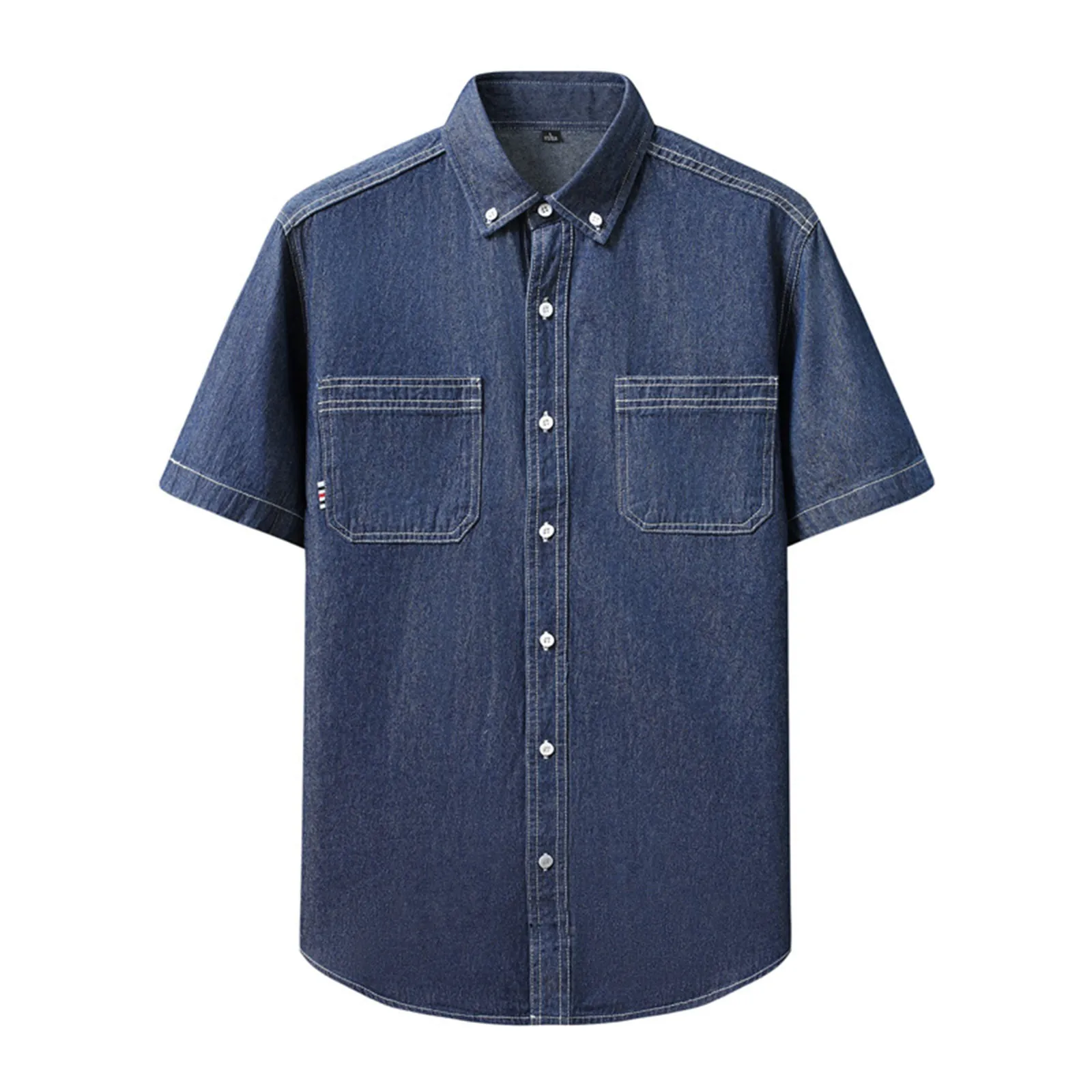 Camicia di jeans da uomo sottile mezza manica estiva casual top sciolto alla moda bella manica corta da campeggio giacca a maniche corte in denim