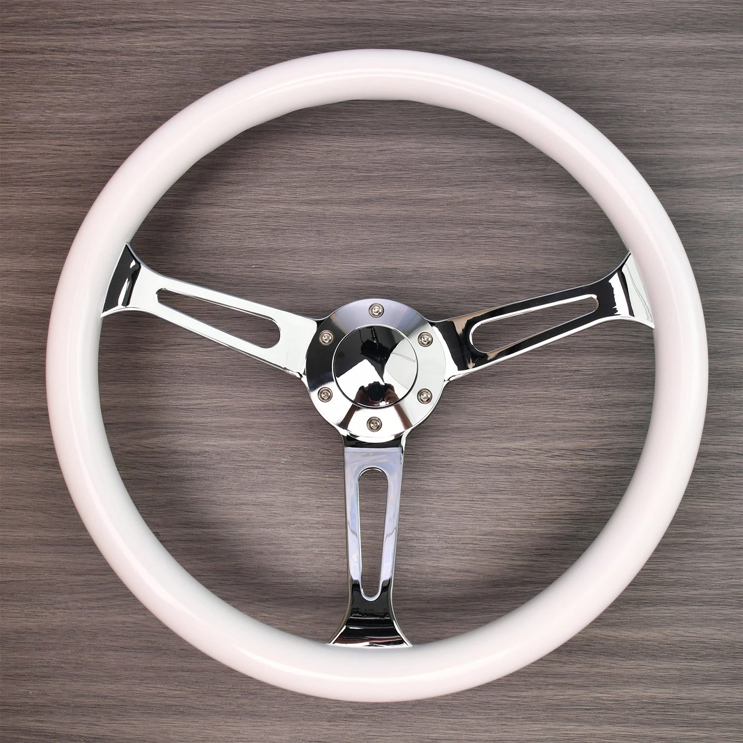 

ABS Steering Wheel Universal Racing Car Chrome Grain Auto Steering Wheel