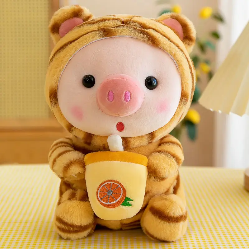 Bolha porco brinquedo de pelúcia animal de pelúcia coelho sapo unicórnio tigre travesseiro copo leite chá boba plushies boneca presente aniversário fofinho bebê