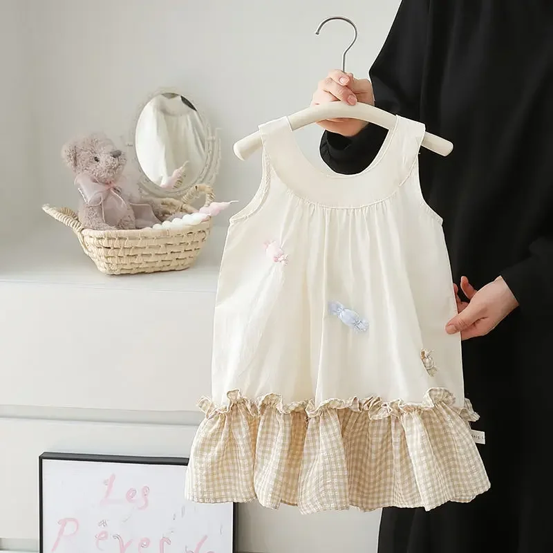 

Girls' Summer Dress 2025 New Children's Sweet Sleeveless Vest Skirt Thin Princess Dress