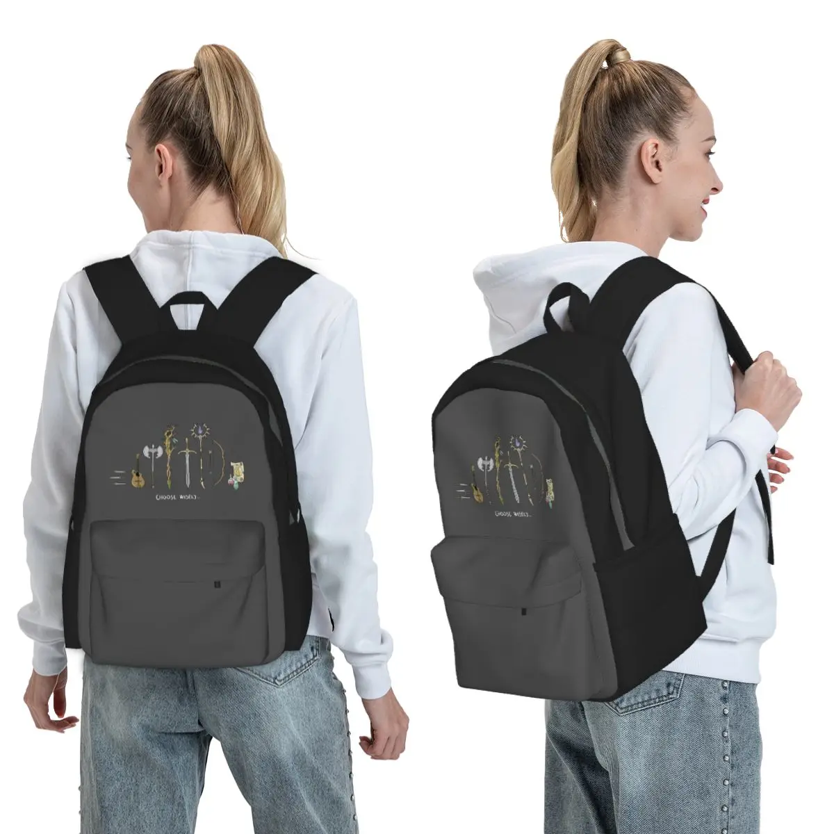 Chose Wisely, DnD Classes Option Backpack Student BookBag Children School Bag Computer Shoulder Bags for Men Women