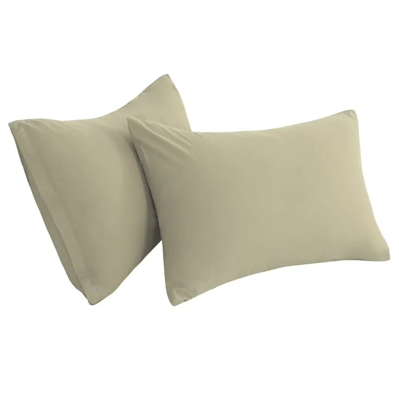 2-Piece Soft Microfiber Pillowcases, Travel, Khaki