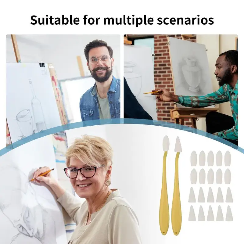 مزج جذوع-مسح رؤوس مسّاحة إسفنجية أقلام للفنان ، رؤوس تشذيب رسم