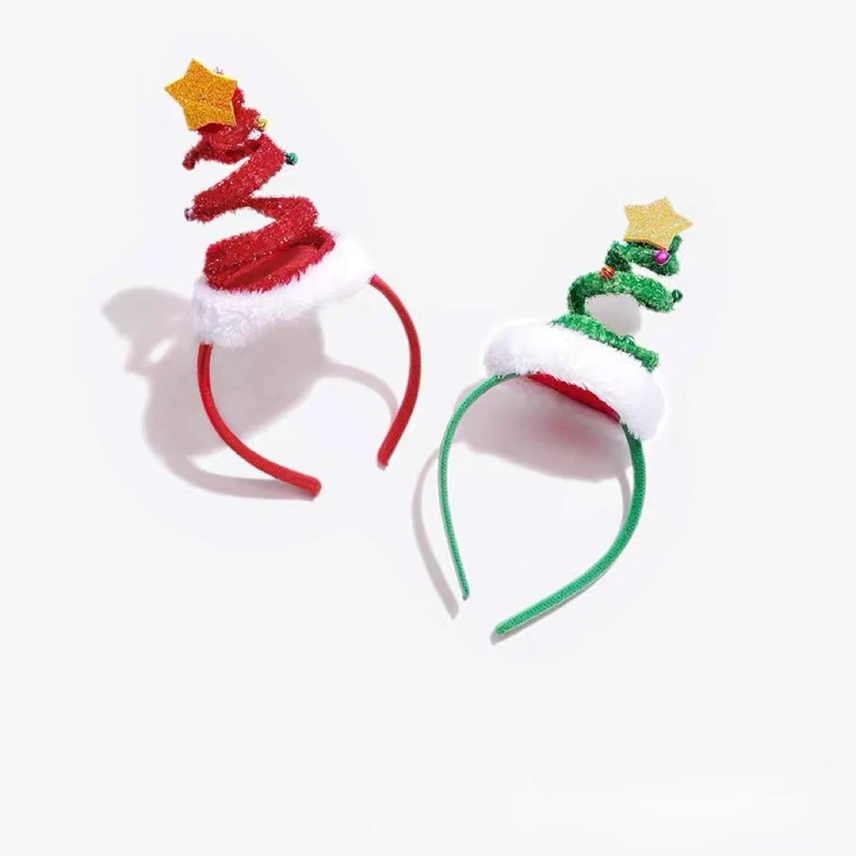 

10pcs Christmas Tree Headband Spiral Star Bell Decoration Hair Accessory