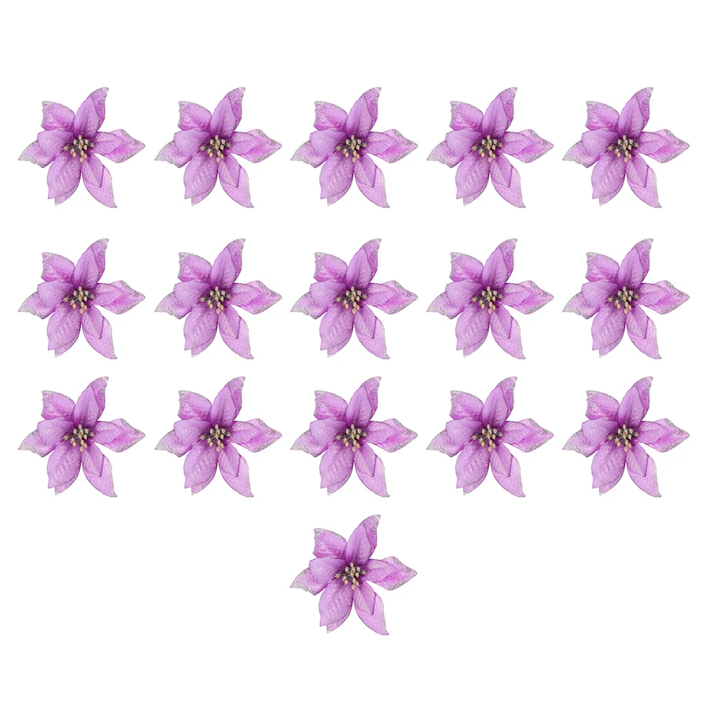 

36Pcs Christmas Artificial Flowers Simulation Flower Decor Xmas Tree Ornament Party Props Holiday Decorative Flowers