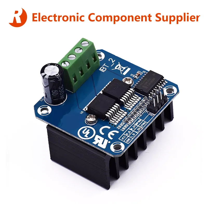 Dual BTS7960 DC6V-27V 43A High-power H-bridge Intelligent Vehicle Motor Drive Board Module Current Limiting Control