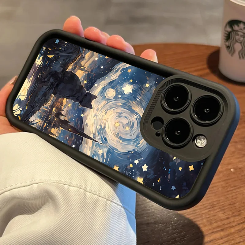 Luxury Moon Print Shockproof Thickened Phone Case For Xiaomi Mi 11 Lite 5G 14 13T 13 12T 12 Poco M6 X6 X5 X3 F5 F6 Pro Cover