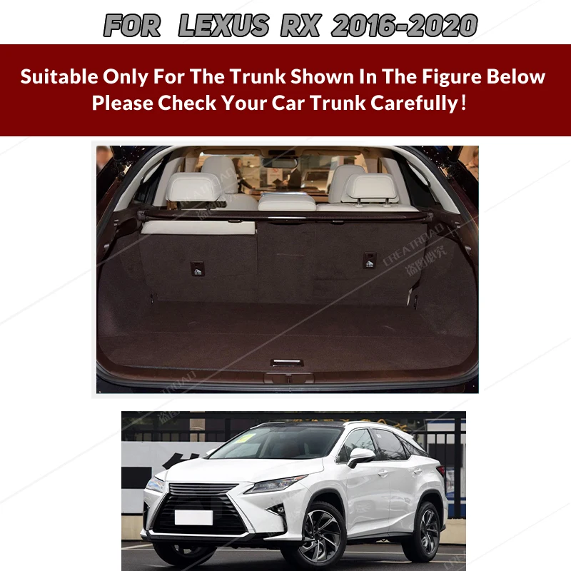 Auto Full Coverage Trunk Mat For LEXUS RX 2016-2020 19 18 17 Car Boot Cover Pad Cargo Liner Interior Protector Accessories