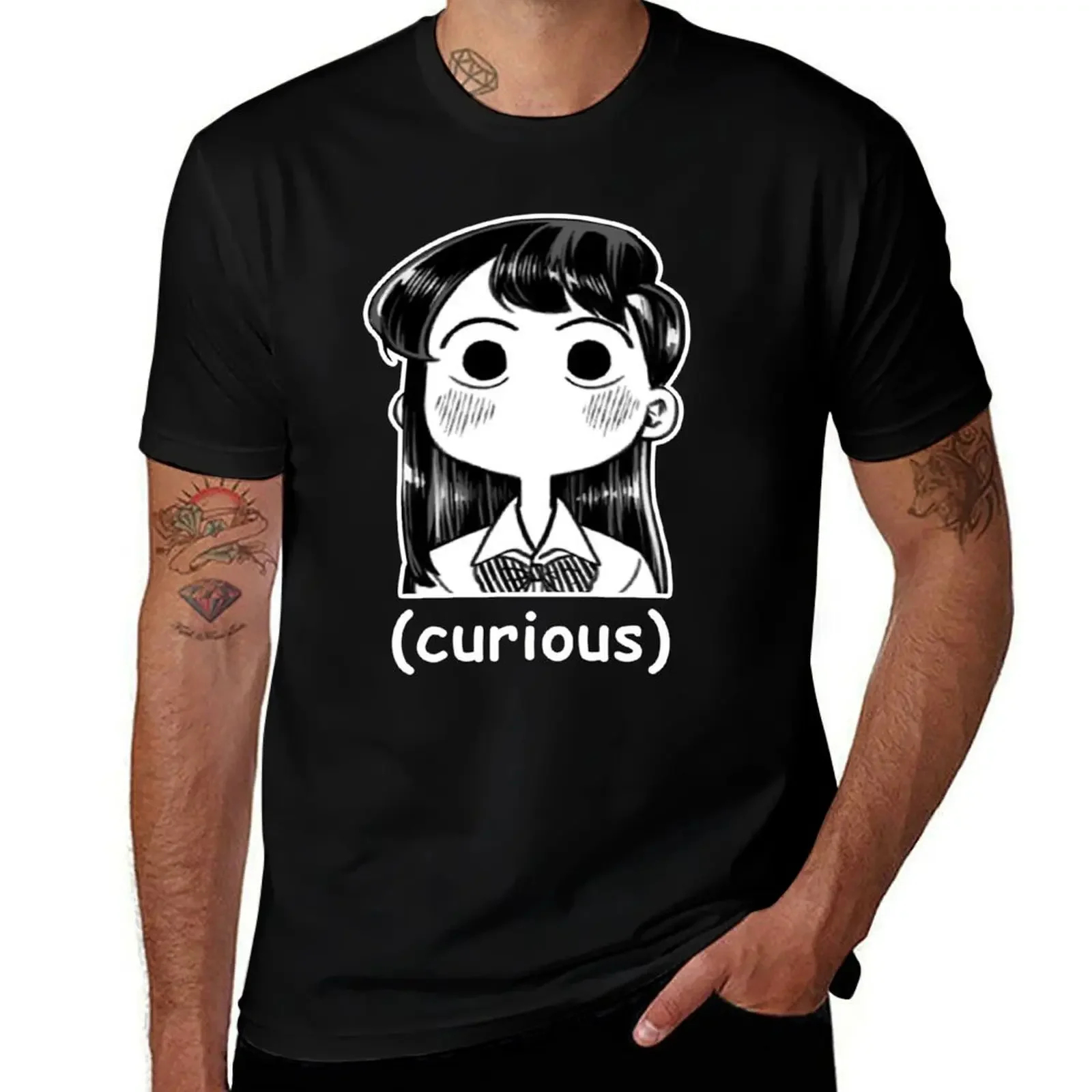 

Funny Manga Curious Chibi Komi San Meme T-Shirt korean fashion basketball graphic tees luxury clothing labubu mens t shirts