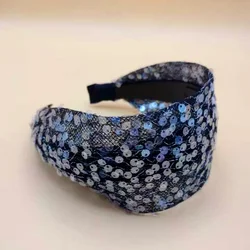 Autumn and Winter Fashion Headband for Women with Wide Shiny Toothed Anti-slip Edge Hair Accessories Elegant Headband