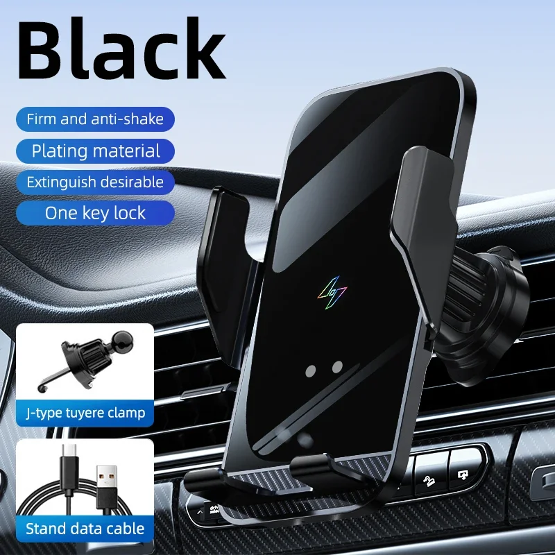 

wzgae New Wireless Car Phone Holder with Charger 15W Wireless Phone Charging Mobile Holder for Car for iPhone Huawei Samsung Xia