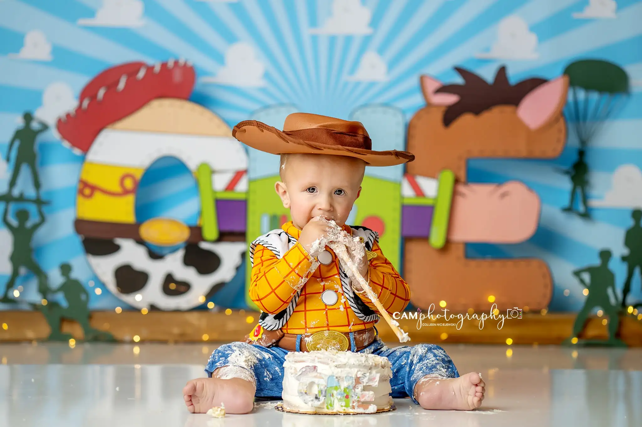 Cowboy Theme Backdrops Kids Baby Photography Child 1st Birthday Cake Smash Photocall Decors Backgrounds