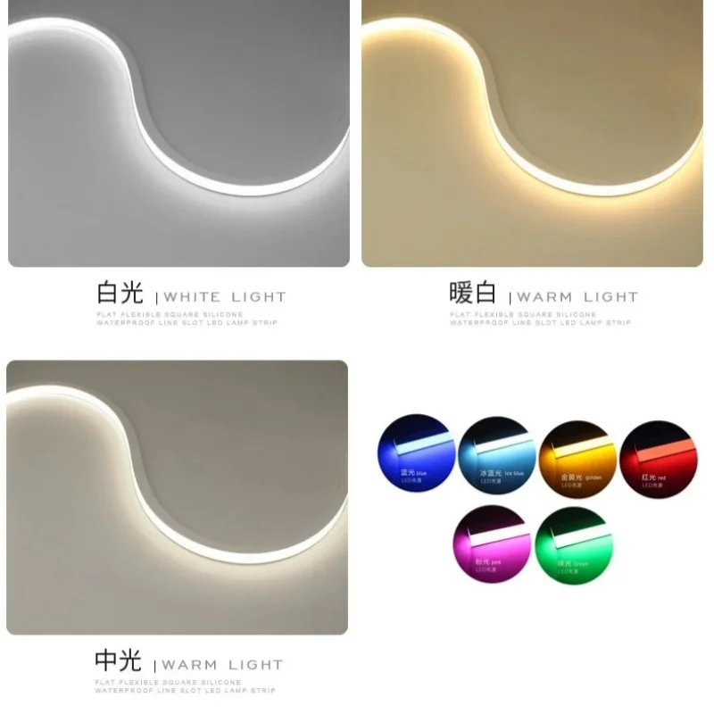 1-10M LED Neon Rope Tube Recessed Silicone Diffuser Channel For WS2811 RGB Indoor Decor Outdoor Waterproof Flexible Strip Light