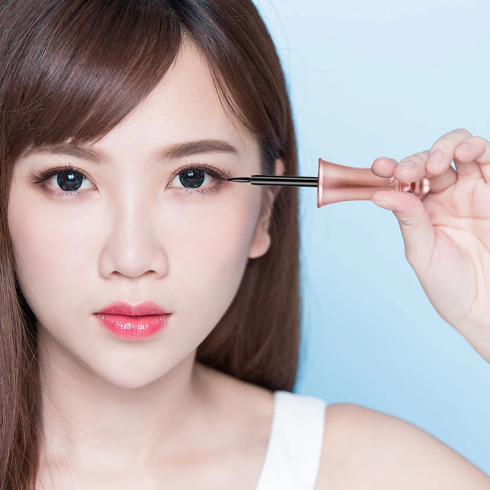 

2pcs Magnetic Pen Waterproof Smudge Proof Long Lasting Brown Red Liquid Liner for False Eyelashes Compact Size Black