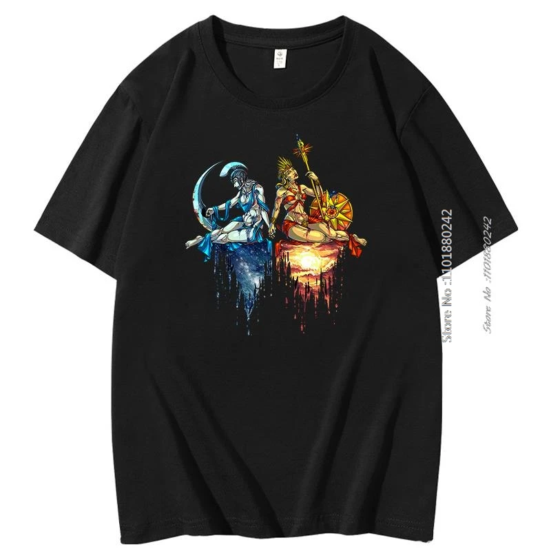 Lunaris Solarisメンズ半袖Tシャツ、exileのパス、アクションゲーム、ダークグラフィック、コットン、ラージサイズ
