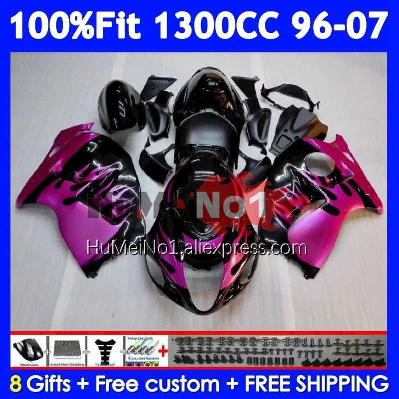 Fairing For SUZUKI GSXR 1300 CC Hayabusa GSXR-1300 126No.30 GSXR1300 Pink flames 96 97 98 99 00 01 2002 2003 2004 2005 2006 2007