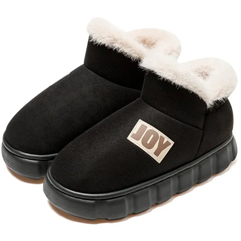 2023 Plush Shoes For Women Mules Indoor Outside Winter Home Warm Fluffy Anti-skid Boots Fur Cotton Shoe Men Outdoors Sneakers