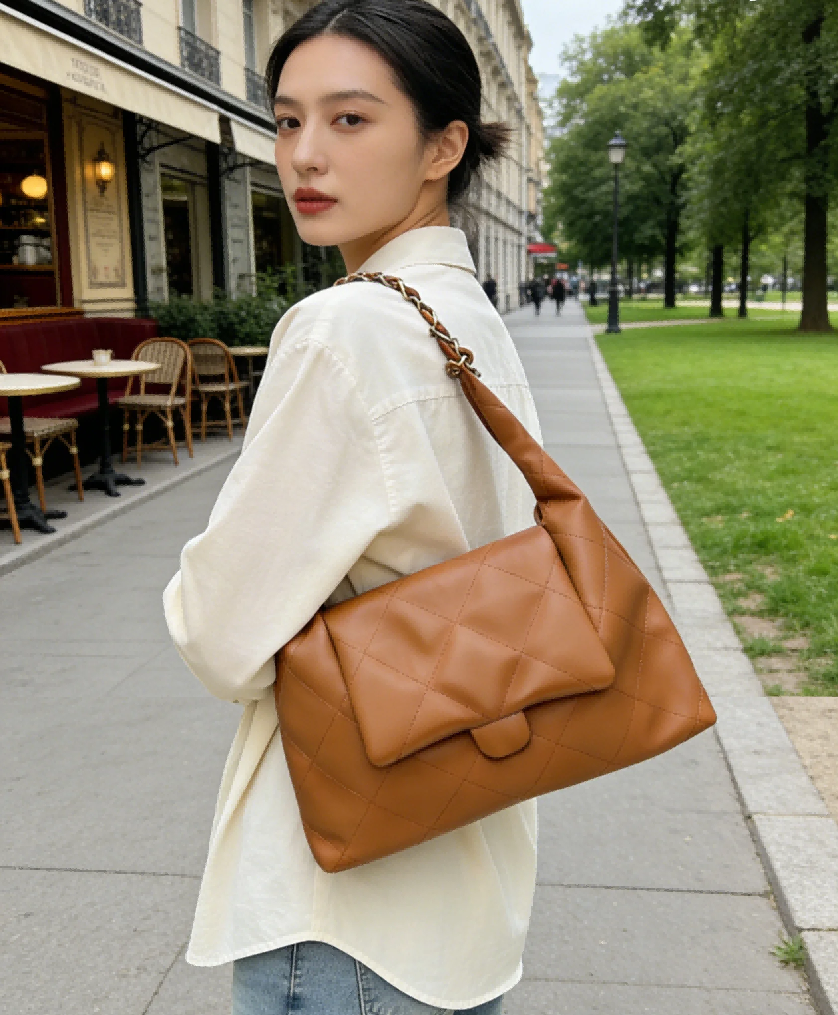 Trendy Classic Design Retro Underarm Bag - Single Straps Soft Vertical Style Square Bag - Large Capacity Daily Commuting Ba