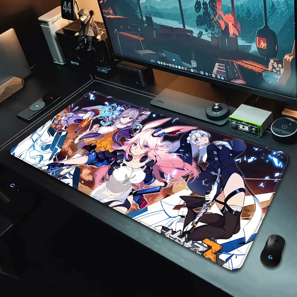 Spel Honkai Star Rail 3 Mousepad Hd Printing Computer Gamers Vergrendelen Rand Antislip Muismat Xx 90X40Cm Toetsenbord Pc Bureaublad