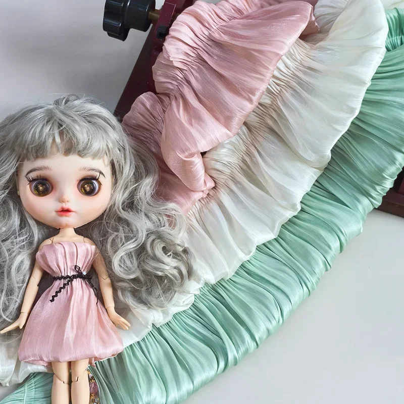 קצוות תחרה ruffle, סרט מקופל, 10 בד רחב, 10 ס