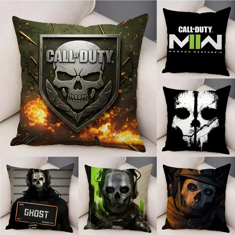 Cushion Cover Organic Linen Square Pillow Case Durable Non-Allergenic And Kind To Skin Game C-Call Of Duty Cartoon