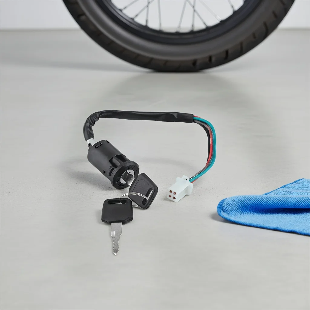 

Secure Your Ride. Universal Ignition Lock with Wires for Moto, ATV & Scooter - Start & Lock in One.