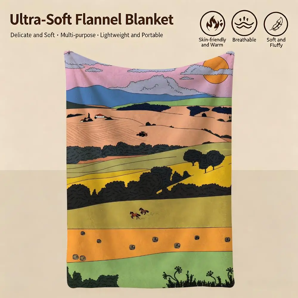 artist C-Cosmo Danchin Hamard-d Throw Warm Soft Flannel Blanket, Multi-use for Sofa Bed Camping Travel Nap
