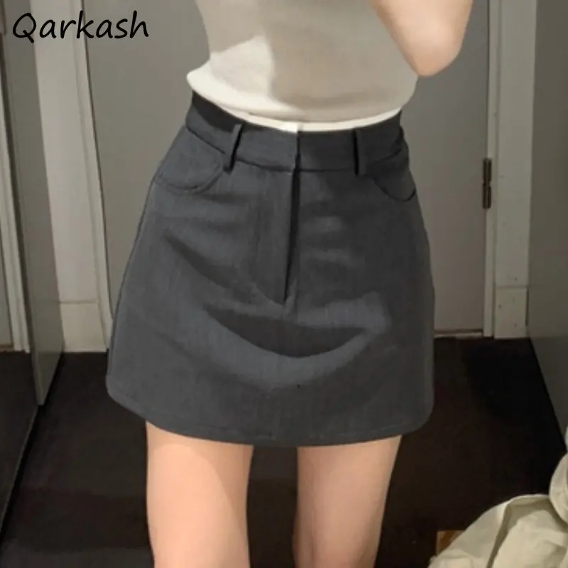 

Mini Skirts Women Vintage High Waist Summer Streetwear Simple Office Ladies Casual Korean Style All-match Mujer Daily Clothing