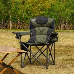 Outdoor Portable Insulated Camping Folding Chair Thick Oxford Cloth Beach Chair Comfortable Backrest Leisure Fishing Chair