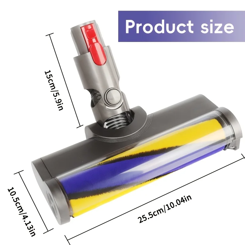 Tête de sol à dégagement rapide, brosse à rouleau souple Compatible Dyson pour aspirateur motorisé V7 V8 V10 V11 V15 à double tête