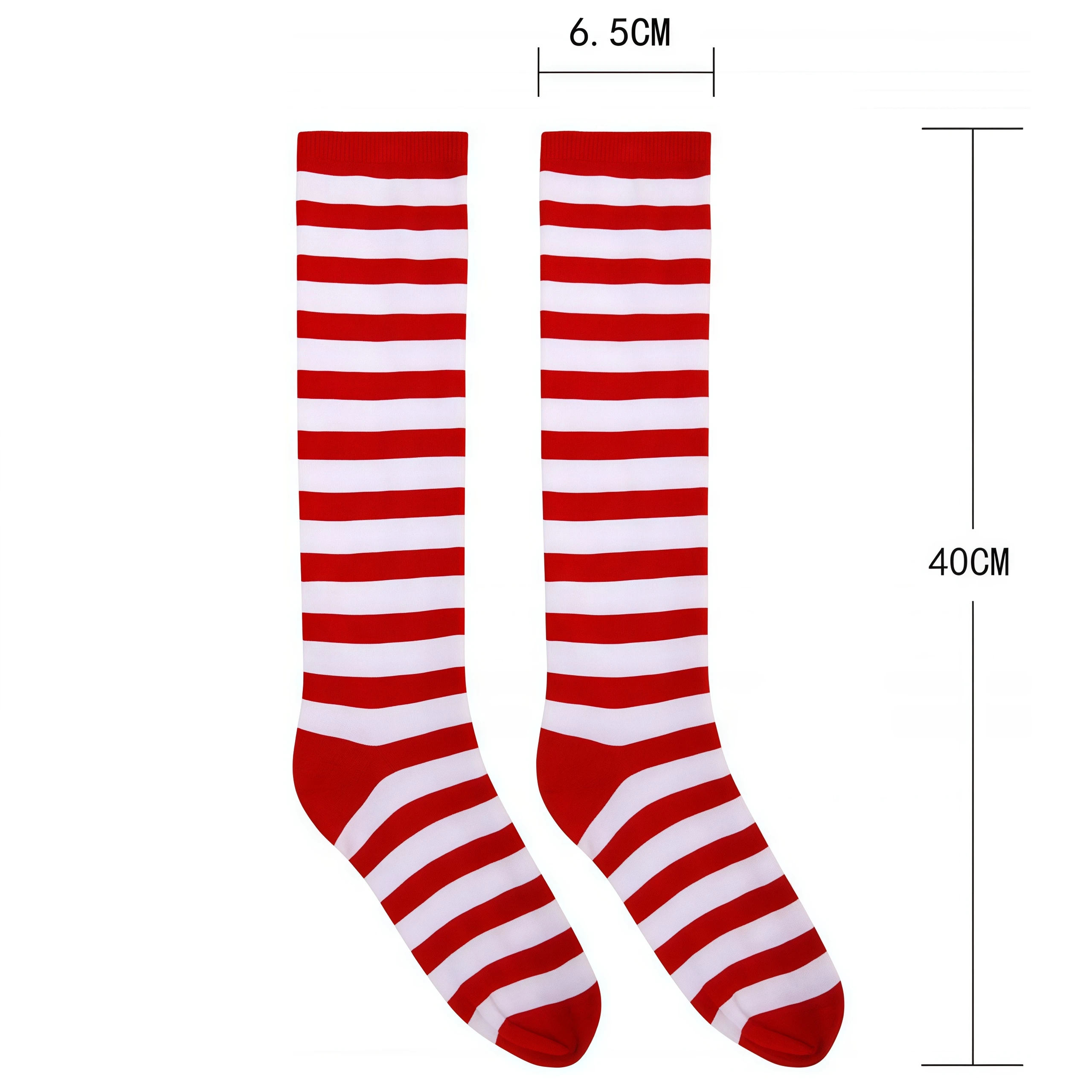 Casual Kids Striped Knee High Socks Long Circus Jokers Socks Thigh High Stockings For Kids Halloween Christmas Carnival Matching