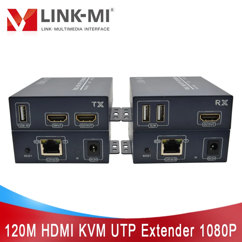 

LINK-MI 120M HDMI KVM Extender Over UTP 1080P HDMI USB Sender Receiver with Local HDMI out EDID Optional IR