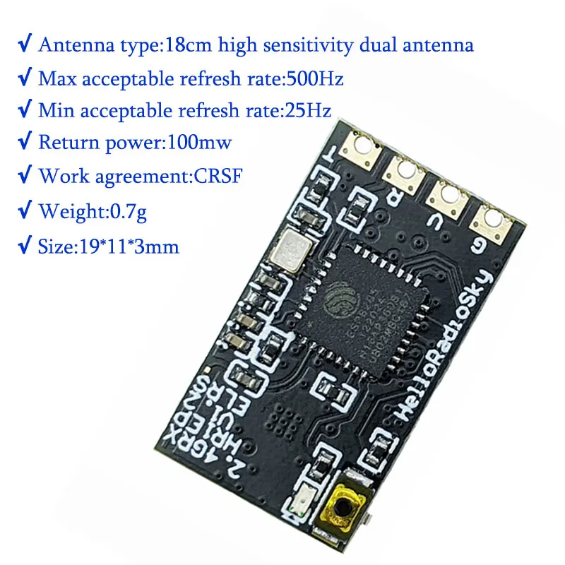 HelloRadioSky HREP Elrs2.4G Receiver IPEX MHF Antenna connector High Refresh Rate Micro FPV Traverse RC Drone Parts