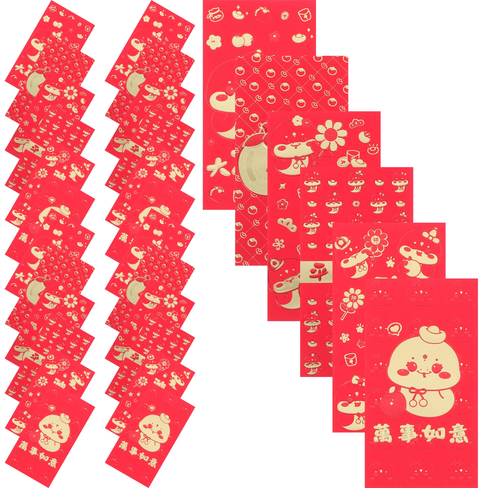 

36 Pcs Year Red Envelopes Unique Design 2025 Spring Festival Red Envelopes Money Bags Practical Paper Thick Anti Wear