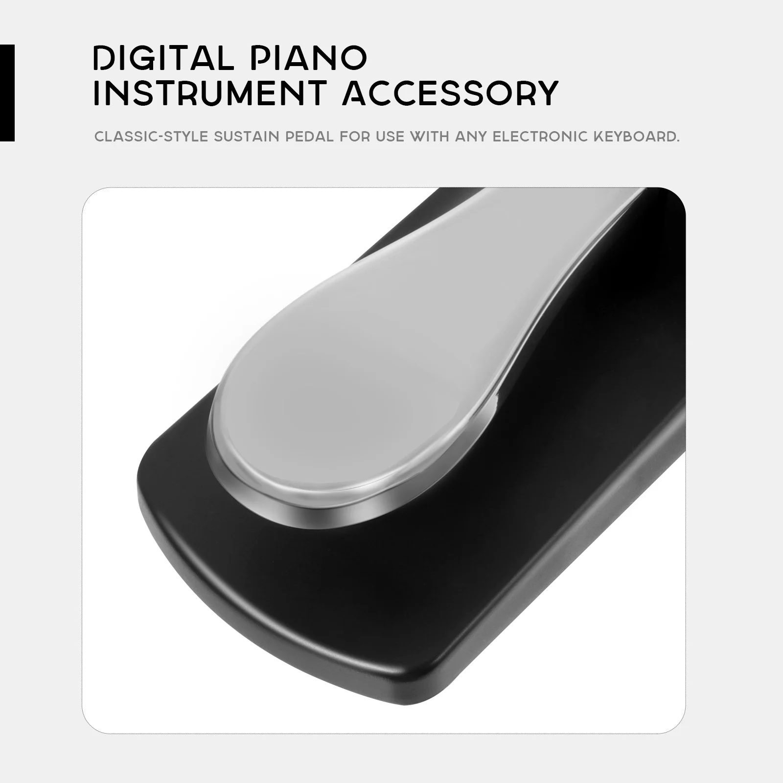 

Classic Electronic Keyboard Pedal -Style Sustain Pedal Non-Skid Base Durable Foot Damper Suitable for Digital Pianos