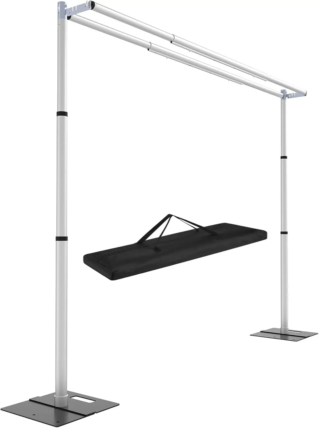 طقم حامل خلفية للأنابيب والعارضة المزدوجة بطول 10 أقدام × 10 أقدام، حامل خلفية عالي التحمل، حامل خلفية معدني قابل للتعديل