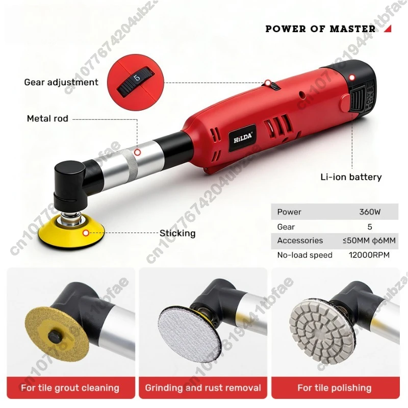 

90° Electric Corner Grout Cleaner Multifunctional Ceramic Tile Grinding Polishing Beauty Seam Machine